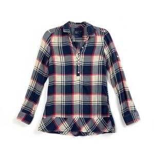 American Eagle Outfitters Plaid Henley Top – Size 4